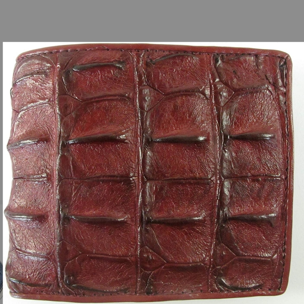 100 % Real Alligator Red Tint Billfold